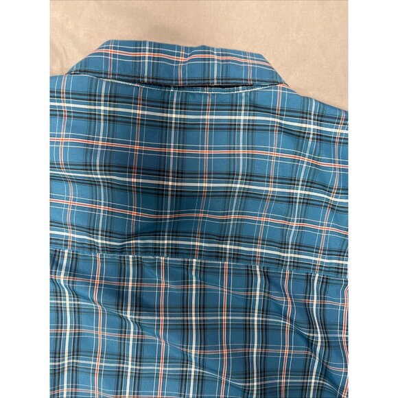 Chaps Blue Plaid Long Sleeve Casual Button Down Men's size 3XL Nylon/Polyester - Picture 13 of 16